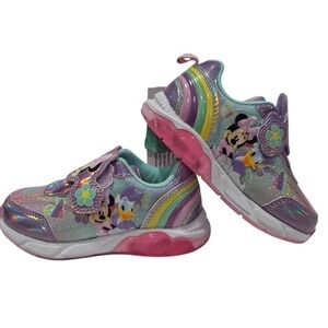Minnie shoes for girls sneakers with LED light without laces Pink Size 10 (18cm)